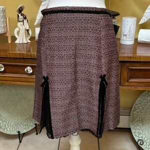 Vintage First Option Brand Y2K Pink & Black Tweed Like Design Mid Skirt NWT 12